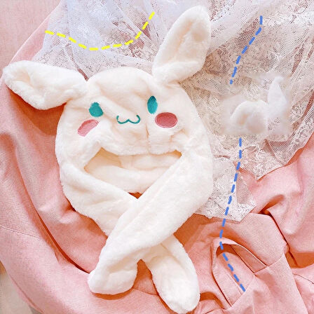 Sanrio Kuromi Cinnamoroll My Melody Şapka Kulakları Hareket Eden Şapka Işıklı Modlu Peluş Bere Şapka