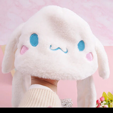 Sanrio Kuromi Cinnamoroll My Melody Şapka Kulakları Hareket Eden Şapka Işıklı Modlu Peluş Bere Şapka