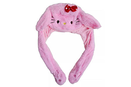 Sanrio Kuromi Hello Kitty Şapka Kulakları Hareket Eden Şapka Işıklı Modlu Peluş Bere Şapka