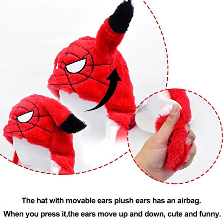 Örümcekadam Şapka Kulakları Hareket Eden Şapka Işıklı Modlu Peluş Ironman Şapka Bere