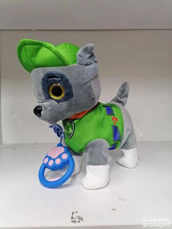 Paw Patrol Köpek Yürüyen, Havlayan Müzikli Tasmalı Kumandalı Peluş Oyuncak,yeşil Renk