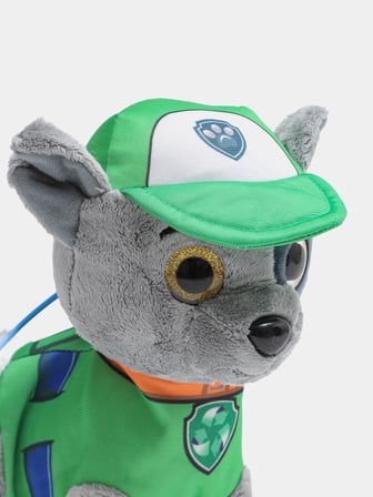 Paw Patrol Köpek Yürüyen, Havlayan Müzikli Tasmalı Kumandalı Peluş Oyuncak Rocky Yeşil