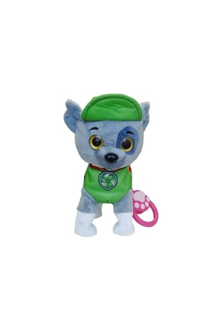 Paw Patrol Köpek Yürüyen, Havlayan Müzikli Tasmalı Kumandalı Peluş Oyuncak Rocky Yeşil