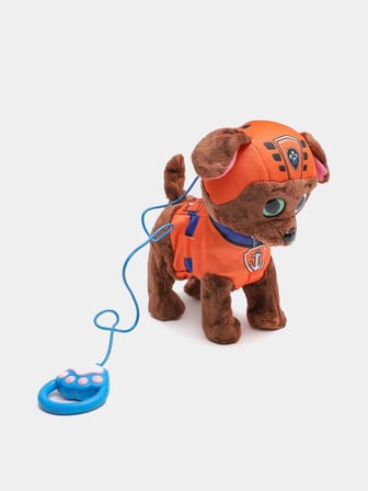 Paw Patrol Köpek Yürüyen, Havlayan Müzikli Tasmalı Kumandalı Peluş Oyuncak Zuma Turuncu