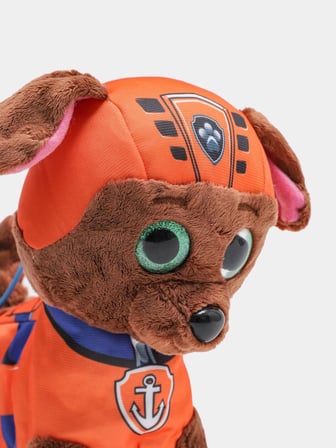 Paw Patrol Köpek Yürüyen, Havlayan Müzikli Tasmalı Kumandalı Peluş Oyuncak Zuma Turuncu
