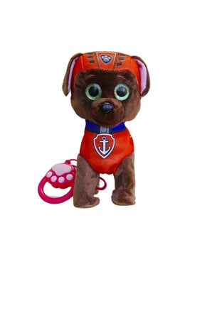 Paw Patrol Köpek Yürüyen, Havlayan Müzikli Tasmalı Kumandalı Peluş Oyuncak Zuma Turuncu