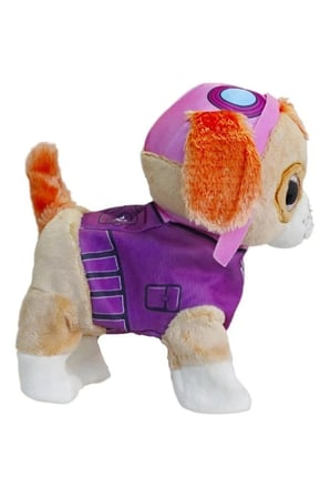 Paw Patrol Köpek Yürüyen, Havlayan Müzikli Tasmalı Kumandalı Peluş Oyuncak Skye Pembe