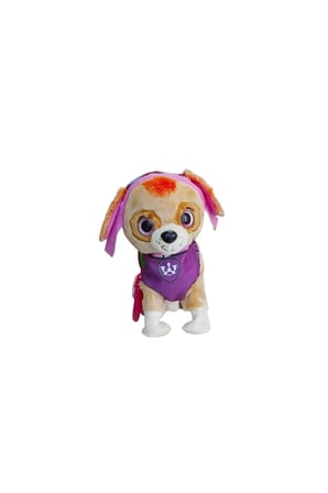 Paw Patrol Köpek Yürüyen, Havlayan Müzikli Tasmalı Kumandalı Peluş Oyuncak Skye Pembe