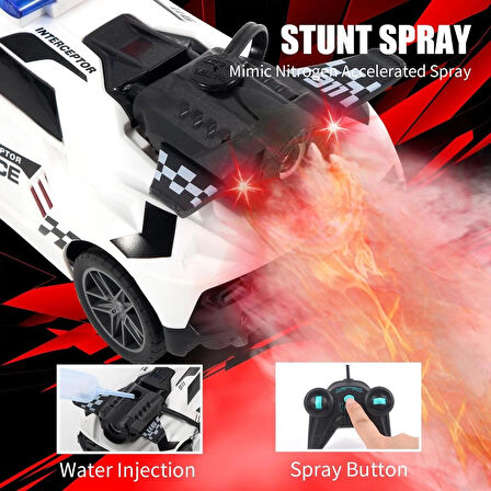 Uzaktan Kumandalı Şarjlı Duman Atan Araba 1:20 Full Fonksiyon Kumandalı Buhar Çıkaran Oyuncak Araba