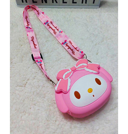 Melodi Sanrio Kuromi Pembe Hello Kitty Silikon Çanta Karikatür Omuz Çocuk Çanta 