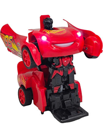Cars Şimşek McQueen Uzaktan Kumandalı Arabaya Dönüşen Robot Araba Şimşek McQueen Araba