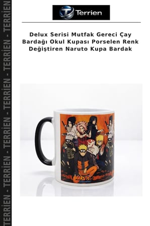 Delux Serisi Mutfak Gereci Çay Bardağı Okul Kupası Porselen Renk Değiştiren Naruto Kupa Bardak