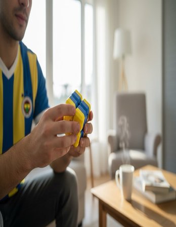 3D Baskı Sonsuzluk Küpü Infinity Cube – Stres Giderici Zeka Oyuncağı - Sarı Lacivert