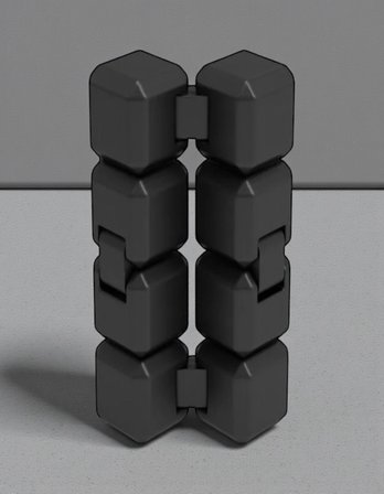 3D Baskı Sonsuzluk Küpü Infinity Cube – Stres Giderici Zeka Oyuncağı - Siyah
