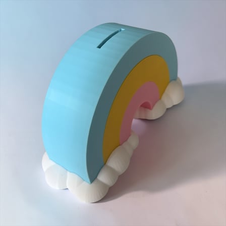 3D Baskı Gökkuşağı Kumbara 20x10 cm Dekoratif Tasarım Para Kutusu