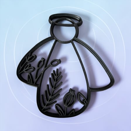 Melek Figürlü Kurabiye Kalıbı 3D Baskı, 8x8–15x15 cm, Pasta Şeker Hamuru Kesici