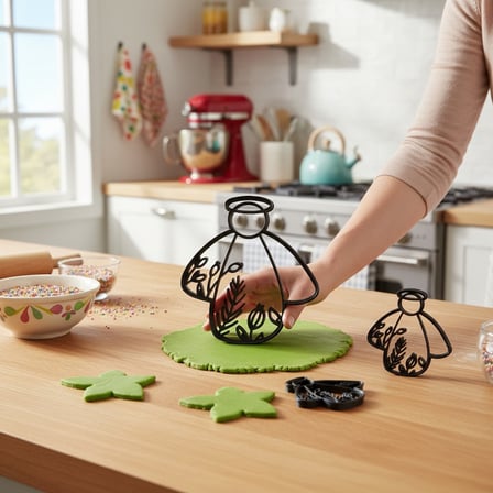 Melek Figürlü Kurabiye Kalıbı 3D Baskı, 8x8–15x15 cm, Pasta Şeker Hamuru Kesici