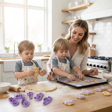 3D Baskı Rakam Kurabiye Kalıbı Taçlı Set 0-9 8 cm Pasta ve Kurabiye Kalıbı