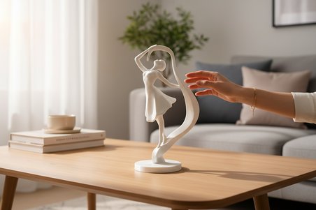 Zarif Balerin Biblo Dekoratif Modern Heykel Ev Ofis Masa Süsü - 3D Baskı