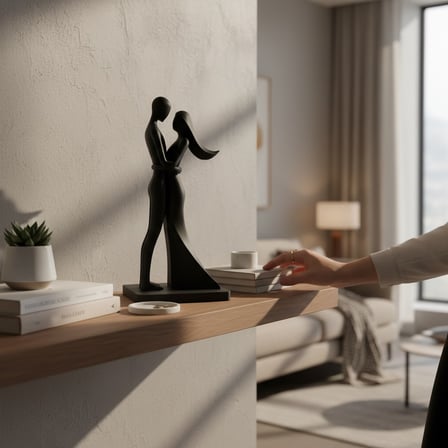 Çift Büst Dekoratif Heykel Modern Aşk Figürü Masa Üstü Obje - 3D Baskı