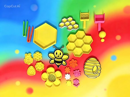 Arı ve Petek Temalı Eğitici Duyu Seti – Montessori Oyun Oyuncak Seti - 3D Baskı