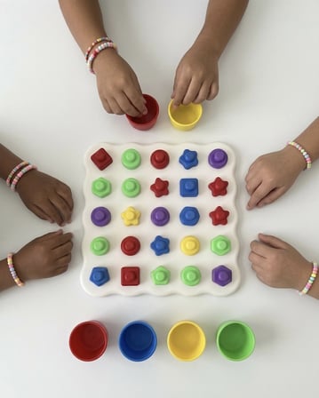 Renkli Geometrik Şekil Eşleştirme Oyunu Eğitici Zeka Geliştirici Oyun - 3D Baskı