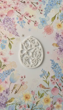 Paskalya Yumurta Süs Seti Tavşan Desenli Dekoratif Askı 7 cm - 3D Baskı