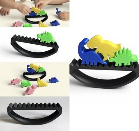 Dino Denge Oyunu Çocuk Eğitici Oyun - Motor Beceri Geliştirici - 3D Baskı