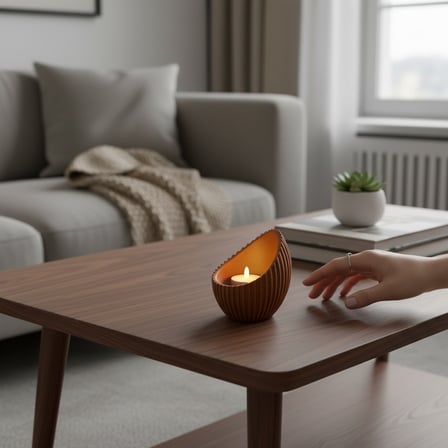 Modern Oval Tasarım 3lü Dekoratif Mumluk Seti - Şık Salon ve Masa Aksesuarı
