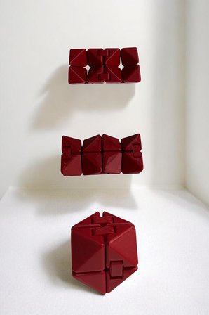 Sonsuzluk Küpü Infinity Cube – Stres Giderici Zeka Oyuncağı - Kırmızı - 3D Baskı