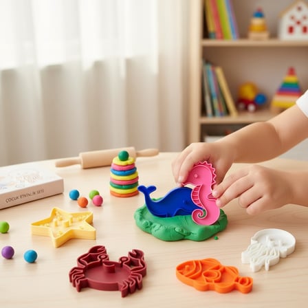 Deniz Hayvanları Eğitici Puzzle Seti Çocuk Gelişim Oyunu - 3D Baskı