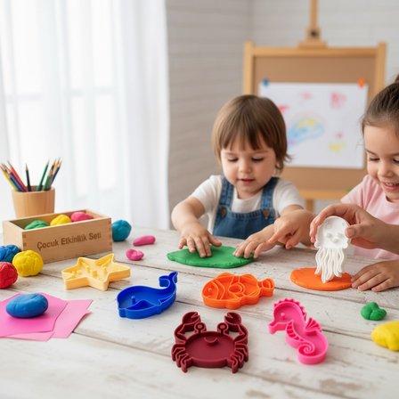 Deniz Hayvanları Eğitici Puzzle Seti Çocuk Gelişim Oyunu - 3D Baskı