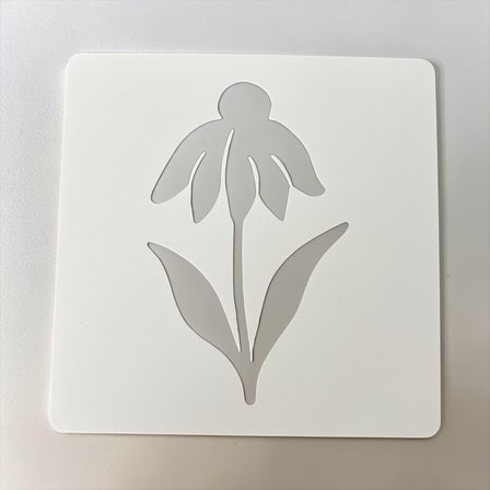 Minimal Çiçek Desenli Stencil Şablon  Dekoratif Boyama Kalıbı