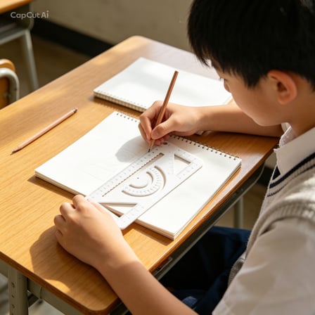 Çok Fonksiyonlu Cetvel Şablonu  Açıölçer ve Geometrik Çizim Cetveli