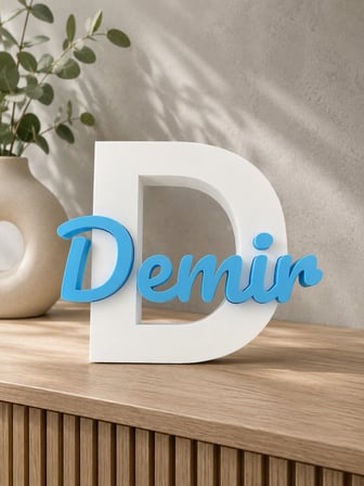 İsme Özel Dekoratif Harf İsimlik Bebek ve Çocuk Odası Masa Üstü Dekoru 20 cm