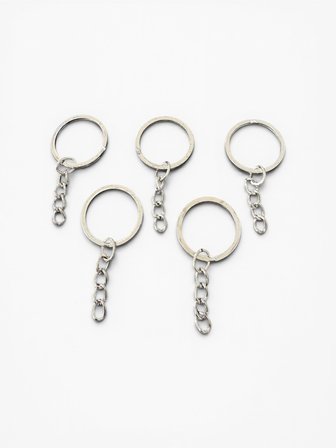 25 MM Nikel Anahtarlık Halkası Zincirli Anahtarlık Aparatı Dayanıklı Metal - 1.000 Adet