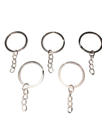 30 MM Nikel Anahtarlık Halkası Zincirli Anahtarlık Aparatı Dayanıklı Metal - 1.000 Adet