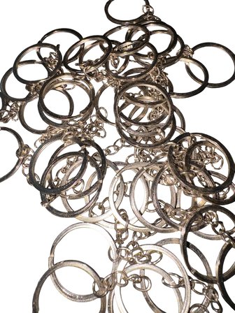 30 MM Nikel Anahtarlık Halkası Zincirli Anahtarlık Aparatı Dayanıklı Metal - 1.000 Adet