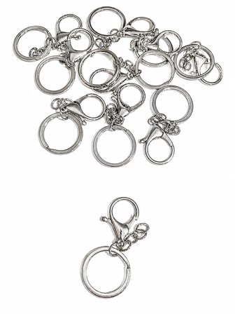 Papağan Anahtarlık Halkası Nikel 30 mm Charm ve Takı Aparatı - 50 Adet