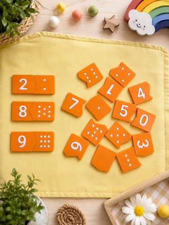 Sayı Eşleştirme Oyunu Puzzle Montessori Eğitim Oyuncağı Nokta Sayma Etkinliği