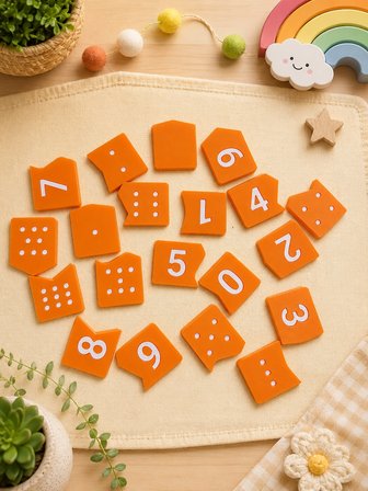 Sayı Eşleştirme Oyunu Puzzle Montessori Eğitim Oyuncağı Nokta Sayma Etkinliği