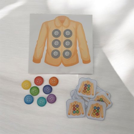Montessori Renk Eşleştirme Oyunu Düğme Eşleştirme Kartlı Eğitici Aktivite Seti