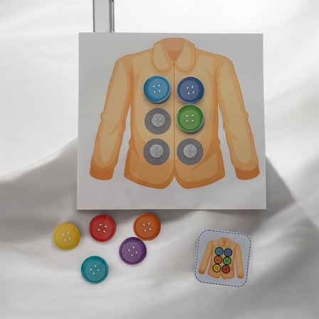 Montessori Renk Eşleştirme Oyunu Düğme Eşleştirme Kartlı Eğitici Aktivite Seti