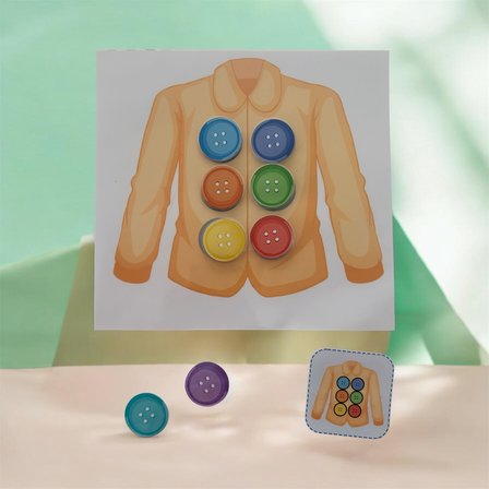 Montessori Renk Eşleştirme Oyunu Düğme Eşleştirme Kartlı Eğitici Aktivite Seti