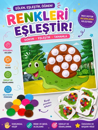 Montessori Salyangoz Renk Eşleştirme Oyunu Eğitici Duyu ve Dikkat Geliştirme Seti