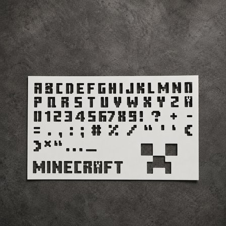 Minecraft Harf ve Sayı Stencil Şablonu  Boyama, Yazı ve Craft Kalıbı