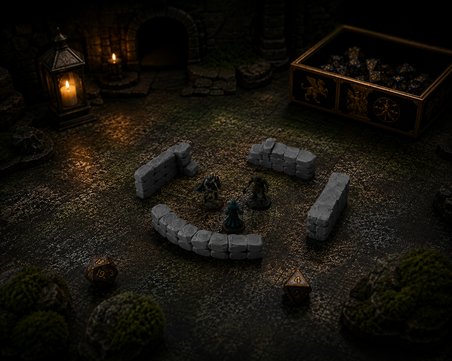 DnD Terrain Modüler Taş Duvar Seti  Dungeon Harita Aksesuarı Masa Oyunu