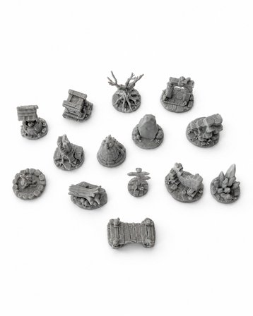 DnD Terrain Seti  Masa Oyunu Harita Aksesuarı Dungeon Scenery Dekor Seti 14lü