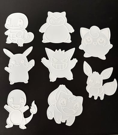 8li Pokemon Boyama Paneli Seti 10 cm  Boyanabilir Dekoratif Figürler
