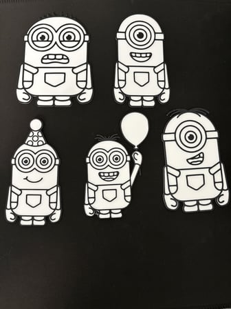 5li Minyon Boyama Paneli Seti 12,5 cm  Boyanabilir Dekoratif Figürler